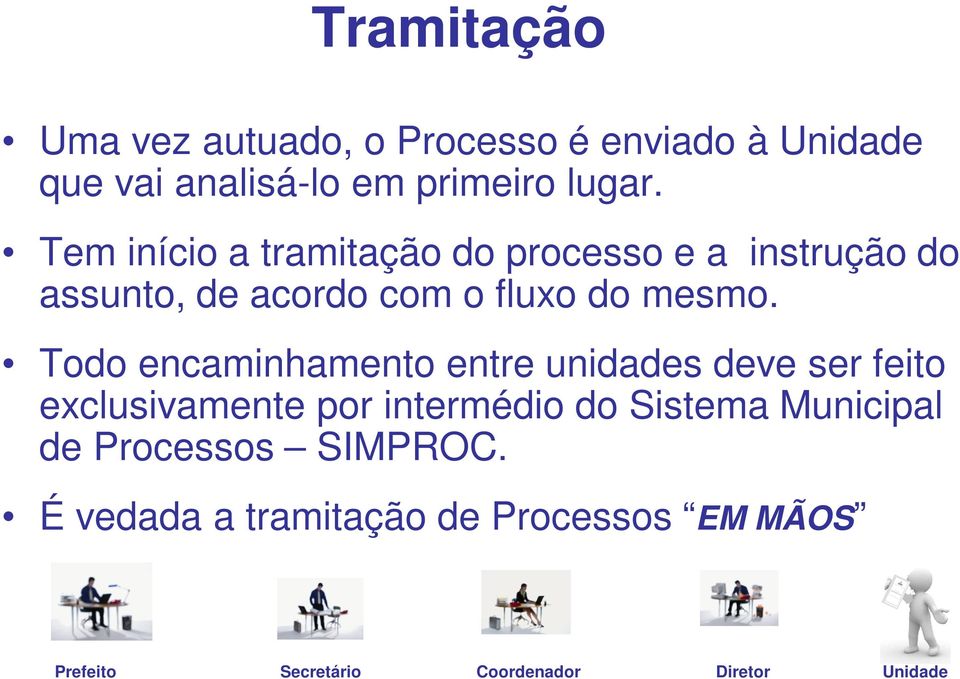 Todo encaminhamento entre unidades deve ser feito exclusivamente por intermédio do Sistema Municipal