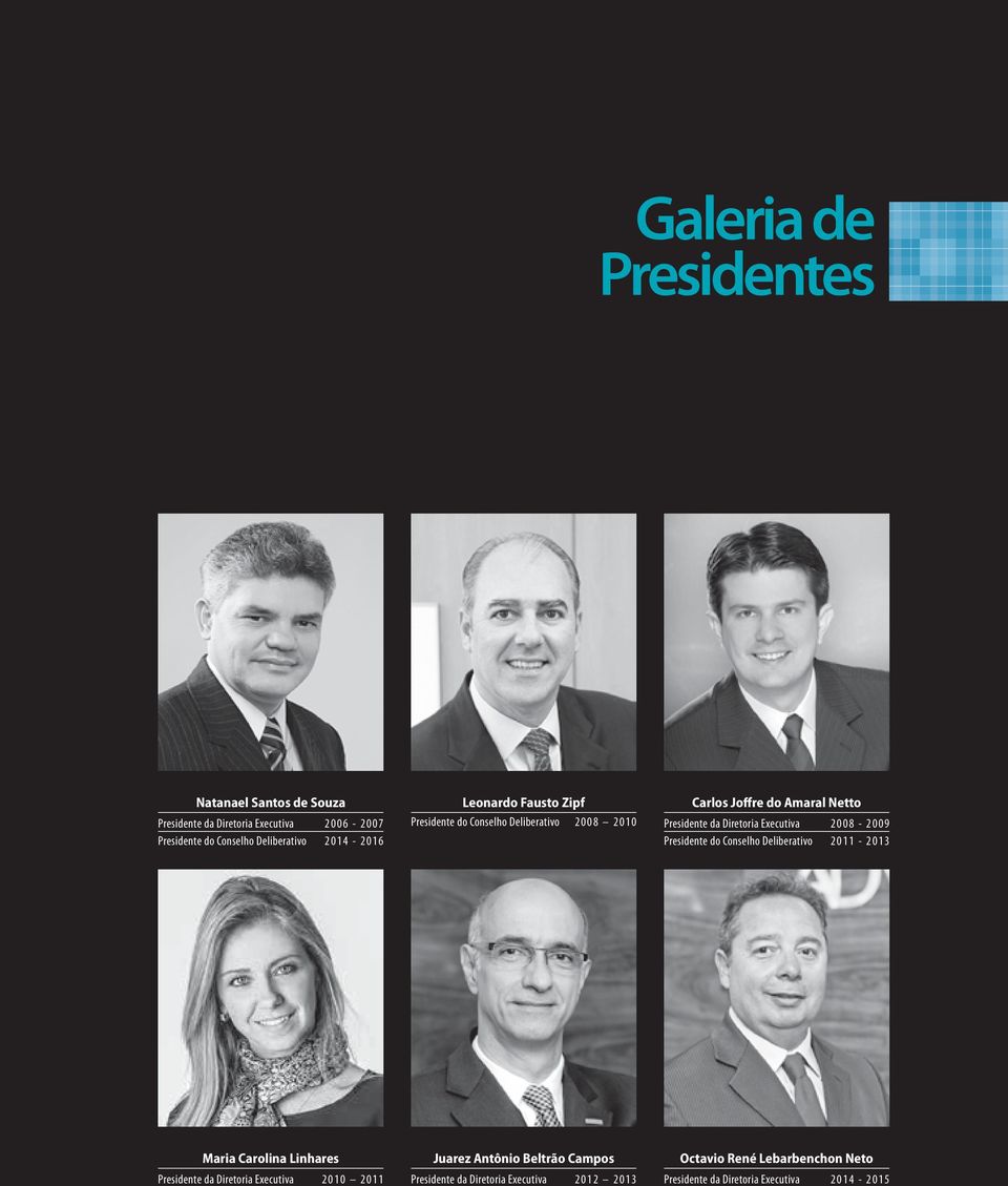 Executiva 2008-2009 Presidente do Conselho Deliberativo 2011-2013 Maria Carolina Linhares Presidente da Diretoria Executiva 2010 2011