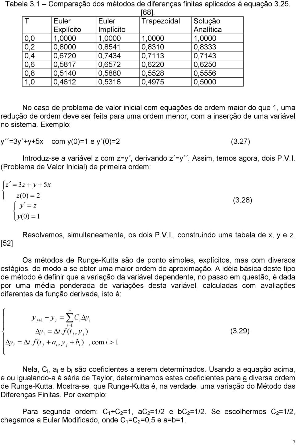 ordm mnor com a nsrção d ma arál no sstma. Emplo: 5 com.7 Introdz-s a arál z com z drando z. ssm tmos agora dos P.V.I. Problma d Valor Incal d prmra ordm: z z 5 z z.8 [5] Rsolmos smltanamnt os dos P.