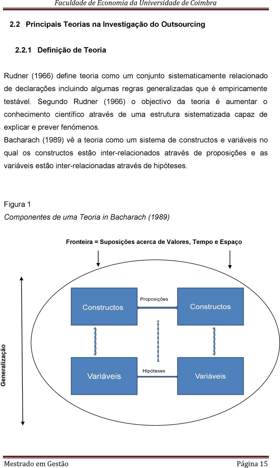 Segundo Rudner (1966) o objectivo da teoria é aumentar o conhecimento científico através de uma estrutura sistematizada capaz de explicar e prever fenómenos.