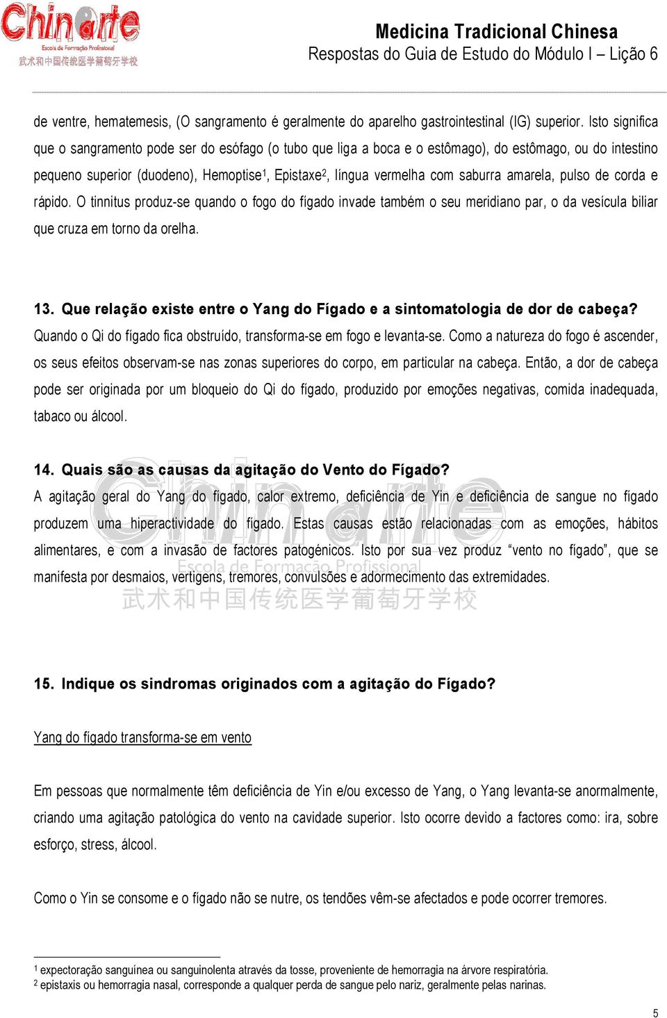 saburra amarela, pulso de corda e rápido. O tinnitus produz-se quando o fogo do fígado invade também o seu meridiano par, o da vesícula biliar que cruza em torno da orelha. 13.