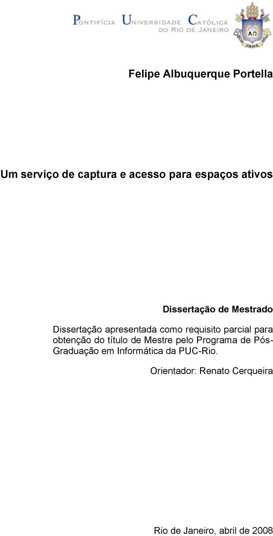 parcial para obtenção do título de Mestre pelo Programa de Pós- Graduação