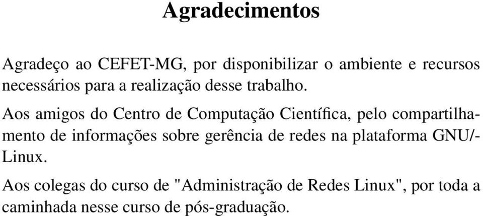 Aos amigos do Centro de Computação Científica, pelo compartilhamento de informações sobre