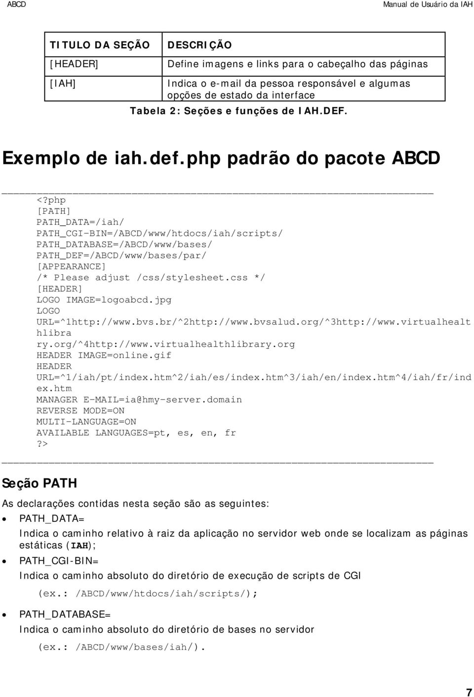 php [PATH] PATH_DATA=/iah/ PATH_CGI-BIN=/ABCD/www/htdocs/iah/scripts/ PATH_DATABASE=/ABCD/www/bases/ PATH_DEF=/ABCD/www/bases/par/ [APPEARANCE] /* Please adjust /css/stylesheet.