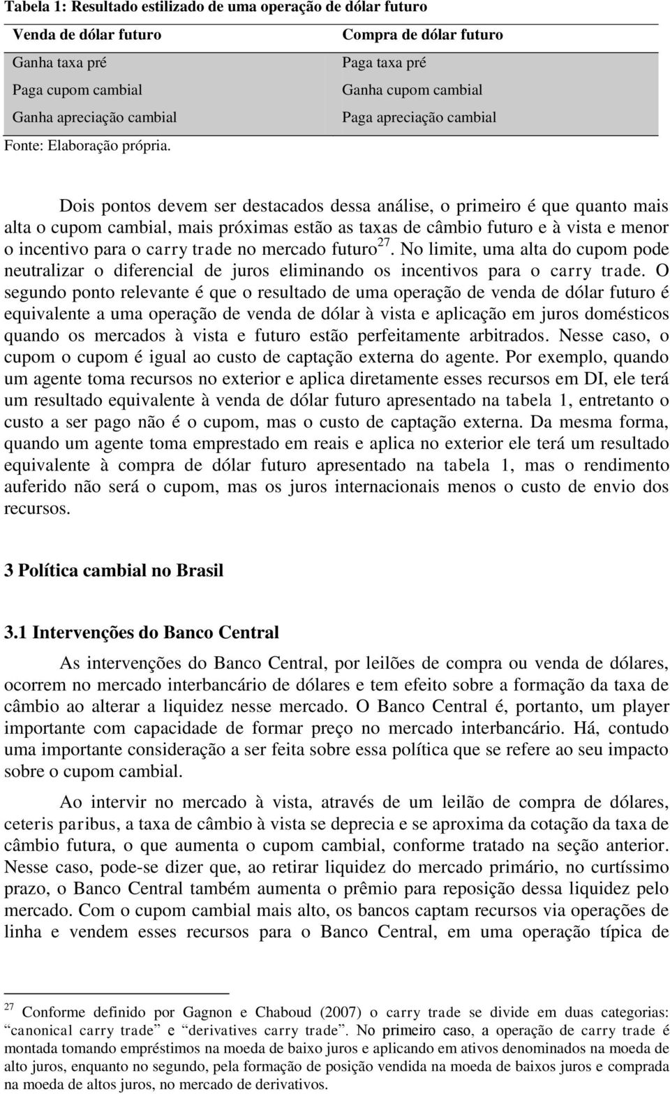 Dois pontos devem ser destacados dessa análise, o primeiro é que quanto mais alta o cupom cambial, mais próximas estão as taxas de câmbio futuro e à vista e menor o incentivo para o carry trade no