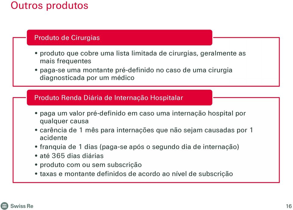 caso uma internação hospital por qualquer causa carência de 1 mês para internações que não sejam causadas por 1 acidente franquia de 1 dias