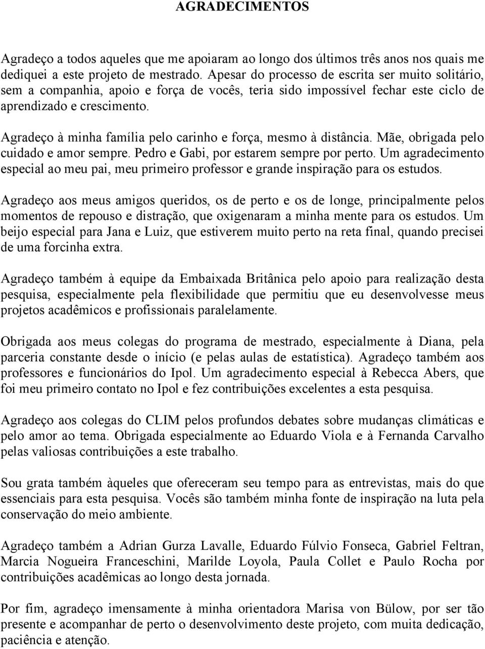 Agradeço à minha família pelo carinho e força, mesmo à distância. Mãe, obrigada pelo cuidado e amor sempre. Pedro e Gabi, por estarem sempre por perto.