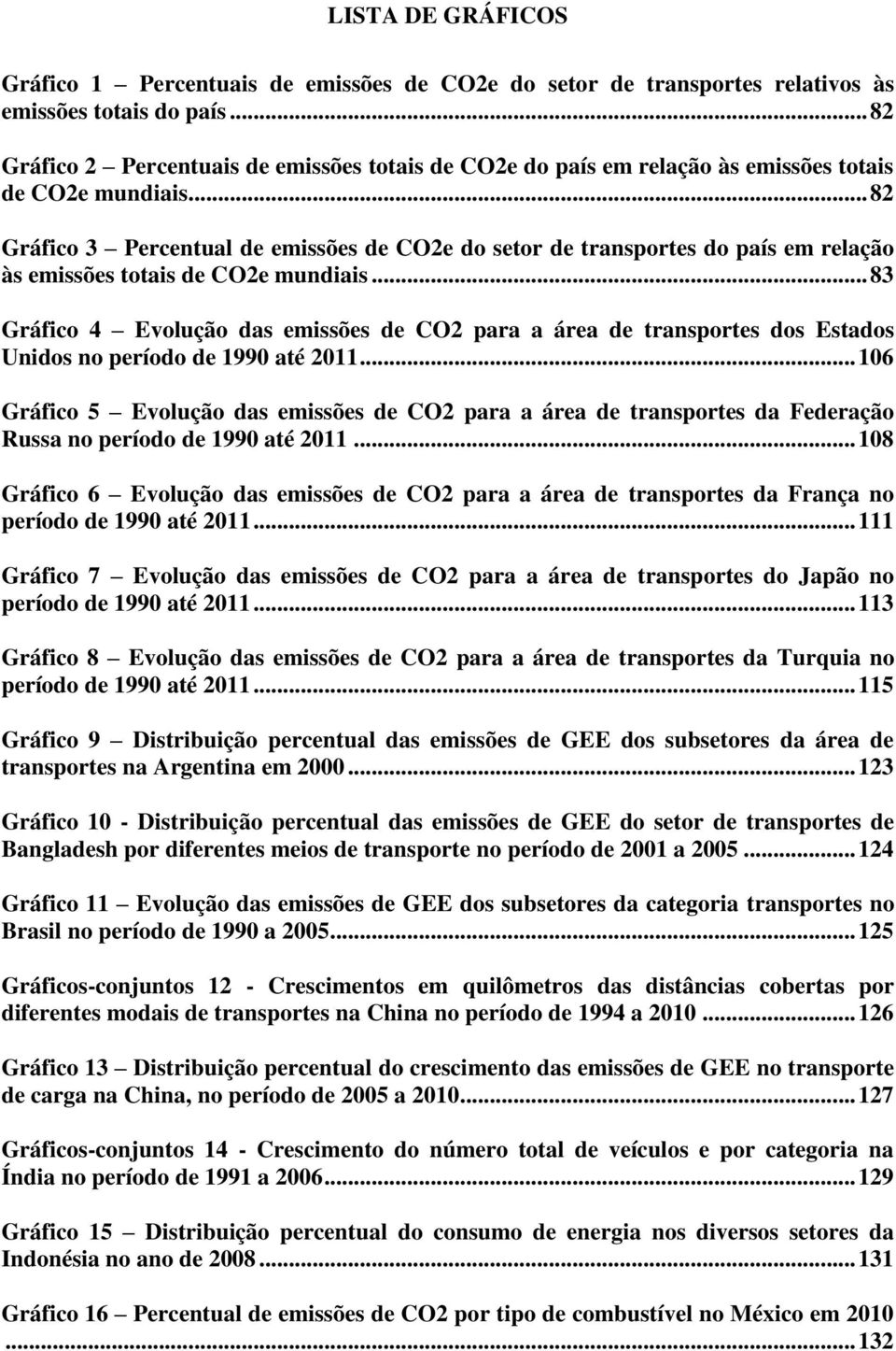 .. 82 Gráfico 3 Percentual de emissões de CO2e do setor de transportes do país em relação às emissões totais de CO2e mundiais.