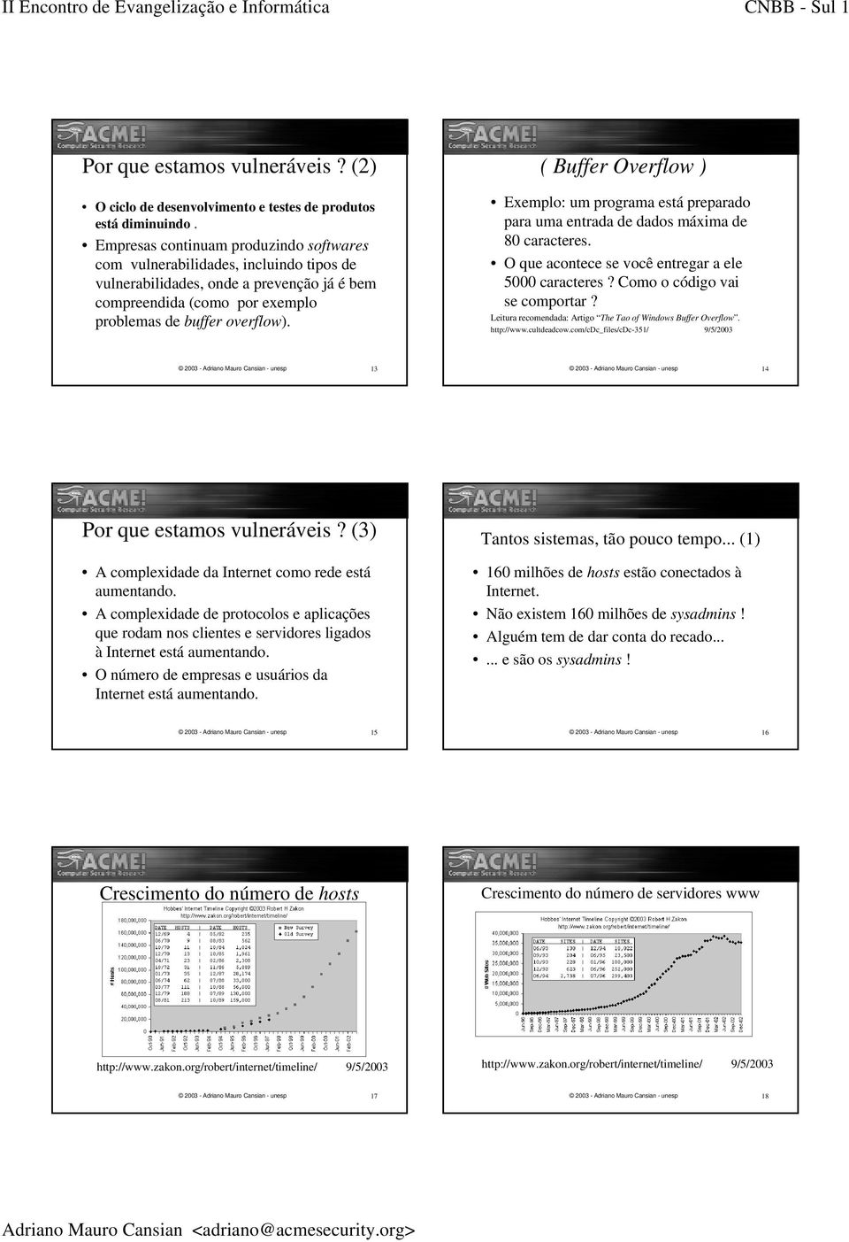 ( Buffer Overflow ) Exemplo: um programa está preparado para uma entrada de dados máxima de 80 caracteres. O que acontece se você entregar a ele 5000 caracteres? Como o código vai se comportar?