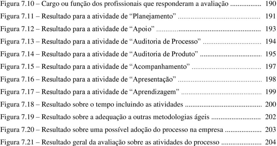 15 Resultado para a atividade de Acompanhamento... 197 Figura 7.16 Resultado para a atividade de Apresentação... 198 Figura 7.17 Resultado para a atividade de Aprendizagem... 199 Figura 7.