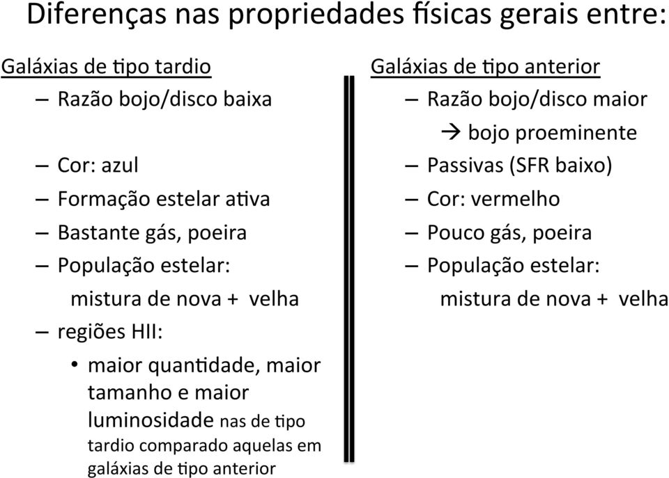 maiorquan6dade,maior tamanhoemaior luminosidadenasde6po tardiocomparadoaquelasem galáxiasde6poanterior