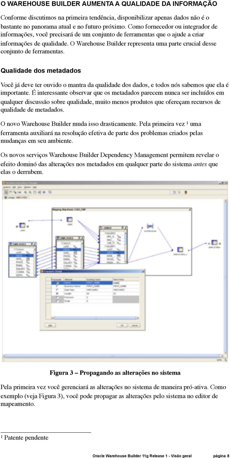 O Warehouse Builder representa uma parte crucial desse conjunto de ferramentas.