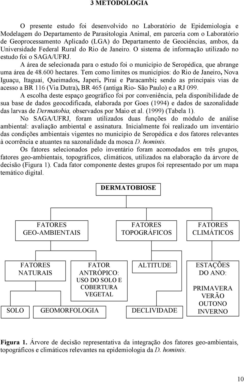 A área de selecionada para o estudo foi o município de Seropédica, que abrange uma área de 48.600 hectares.