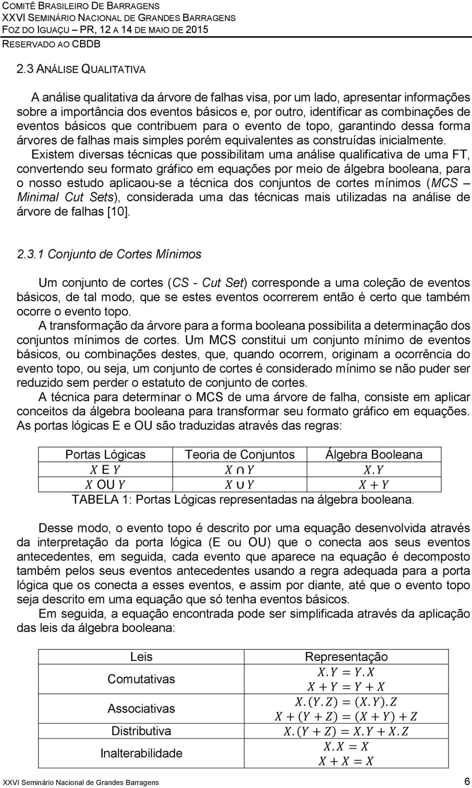 Existem diversas técnicas que possibilitam uma análise qualificativa de uma FT, convertendo seu formato gráfico em equações por meio de álgebra booleana, para o nosso estudo aplicaou-se a técnica dos