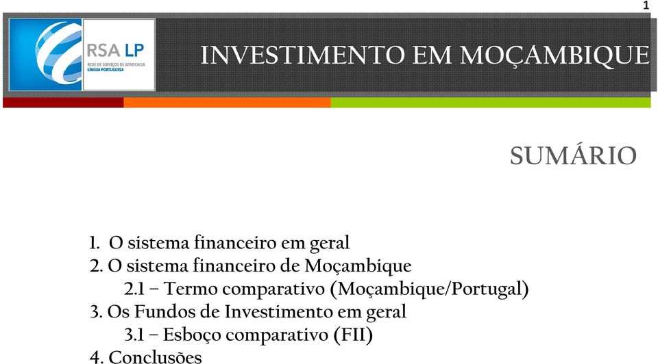 O sistema financeiro de Moçambique 2.