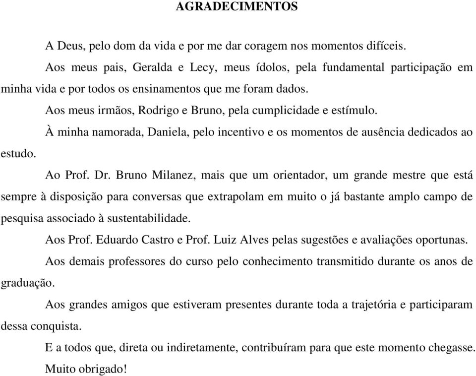 À minha namorada, Daniela, pelo incentivo e os momentos de ausência dedicados ao estudo. Ao Prof. Dr.