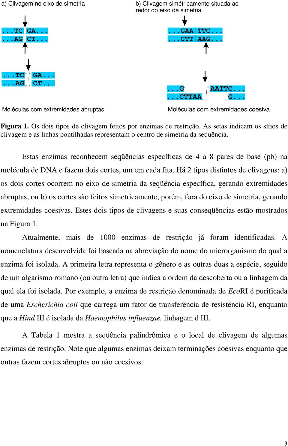 A eta indicam o ítio de clivagem e a linha pontilhada repreentam o centro de imetria da equência.