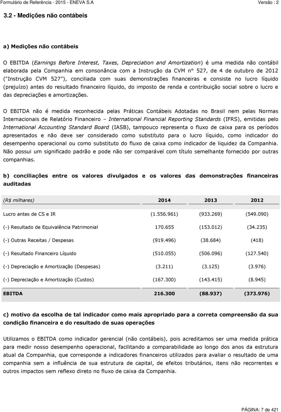 imposto de renda e contribuição social sobre o lucro e das depreciações e amortizações.