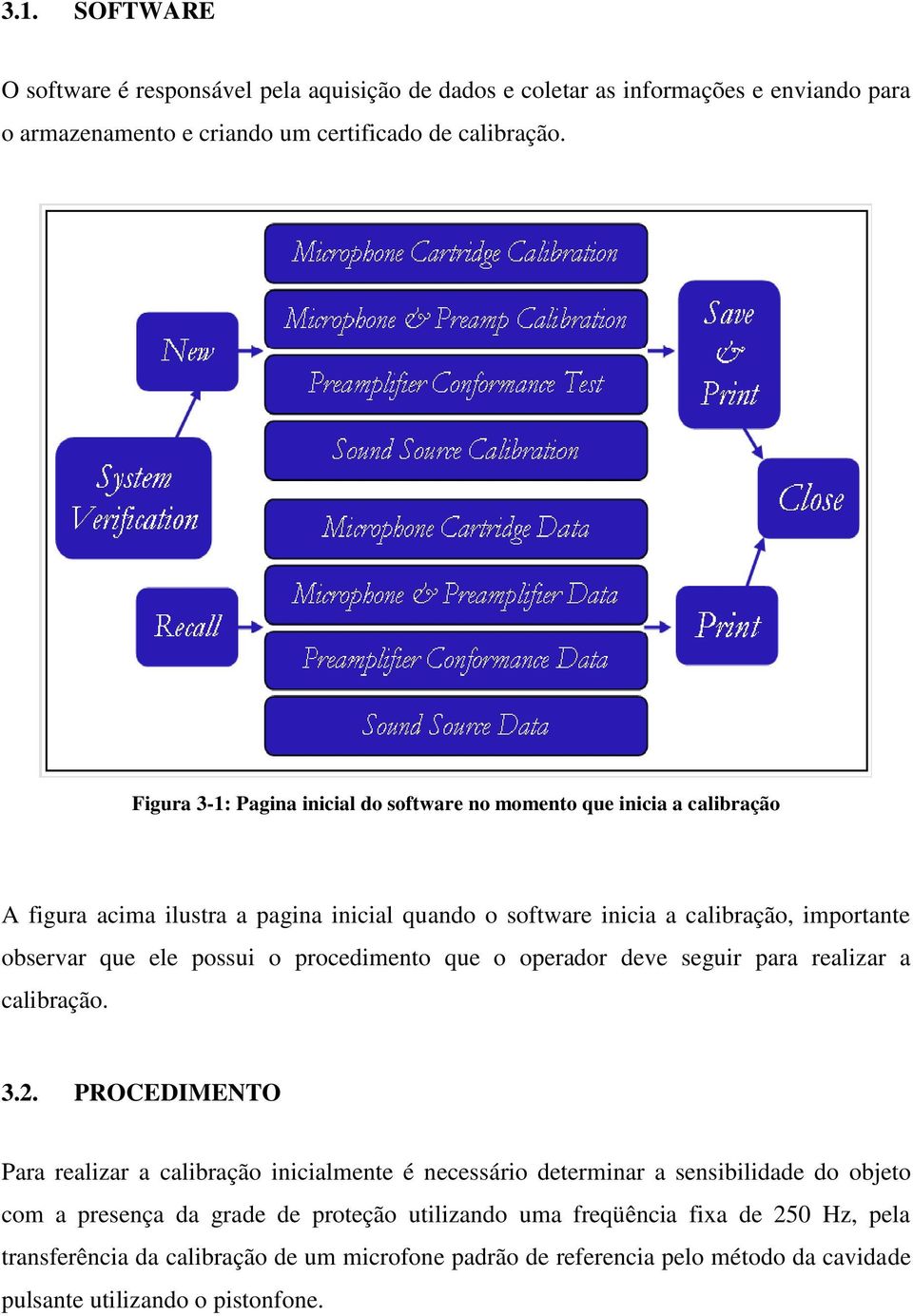 possui o procedimento que o operador deve seguir para realizar a calibração. 3.2.