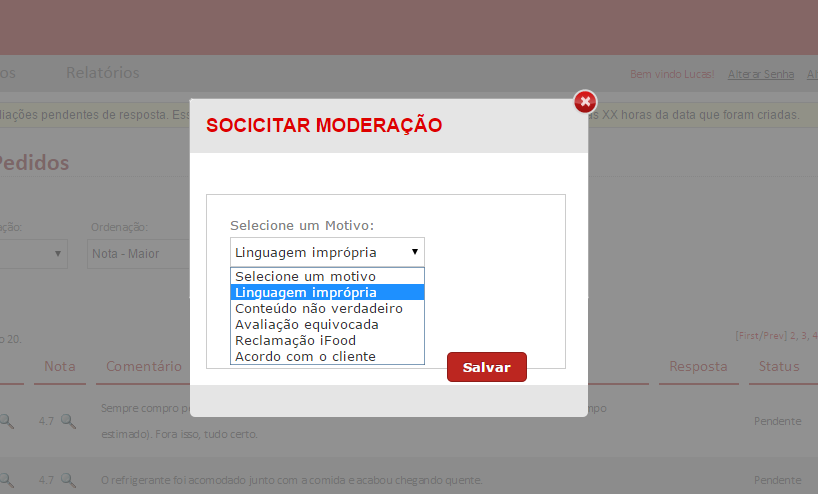 COMO PEDIR UMA MODERAÇÃO?