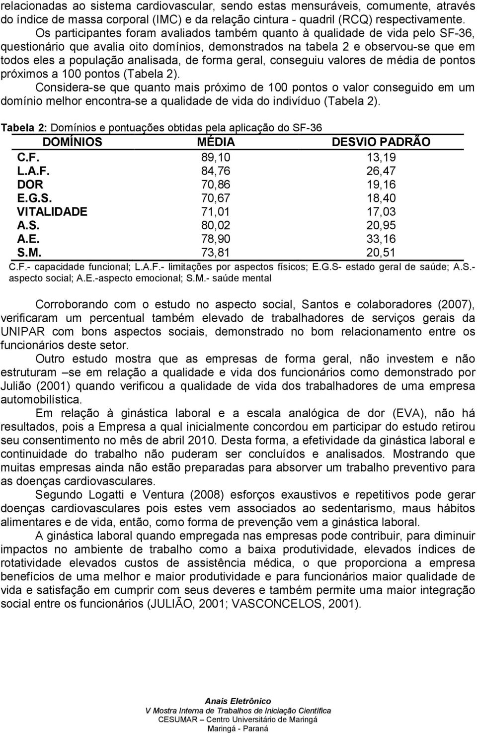 de forma geral, conseguiu valores de média de pontos próximos a 100 pontos (Tabela 2).