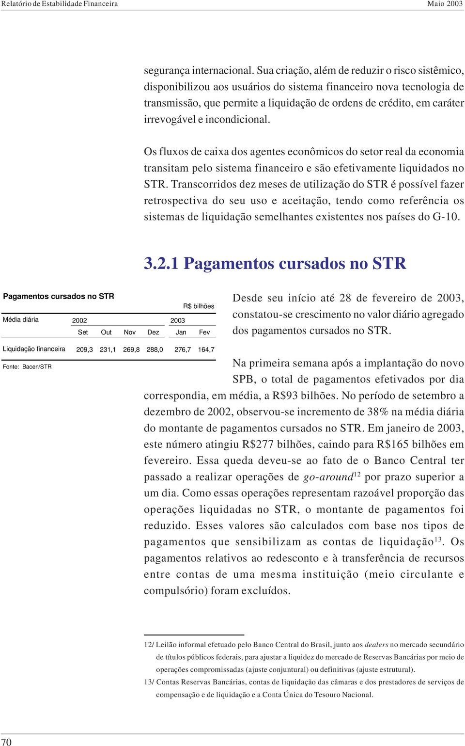 e incondicional. Os fluxos de caixa dos agentes econômicos do setor real da economia transitam pelo sistema financeiro e são efetivamente liquidados no STR.