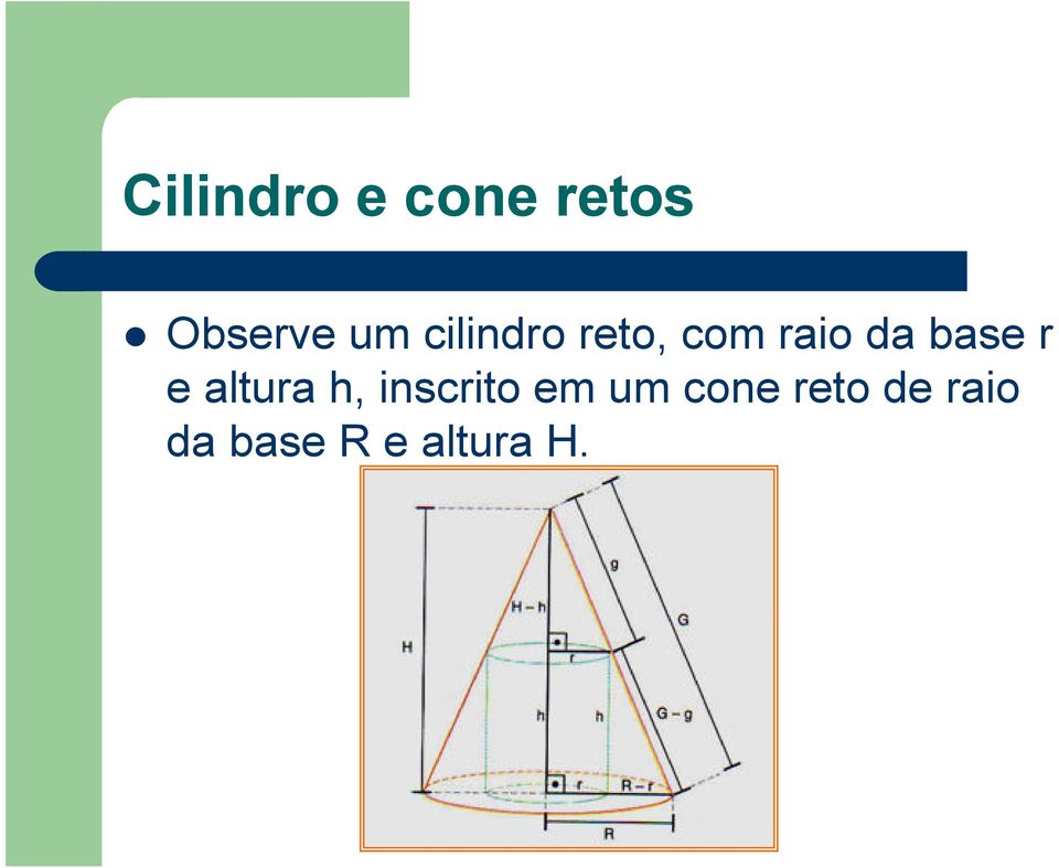 e altura h, inscrito em um cone