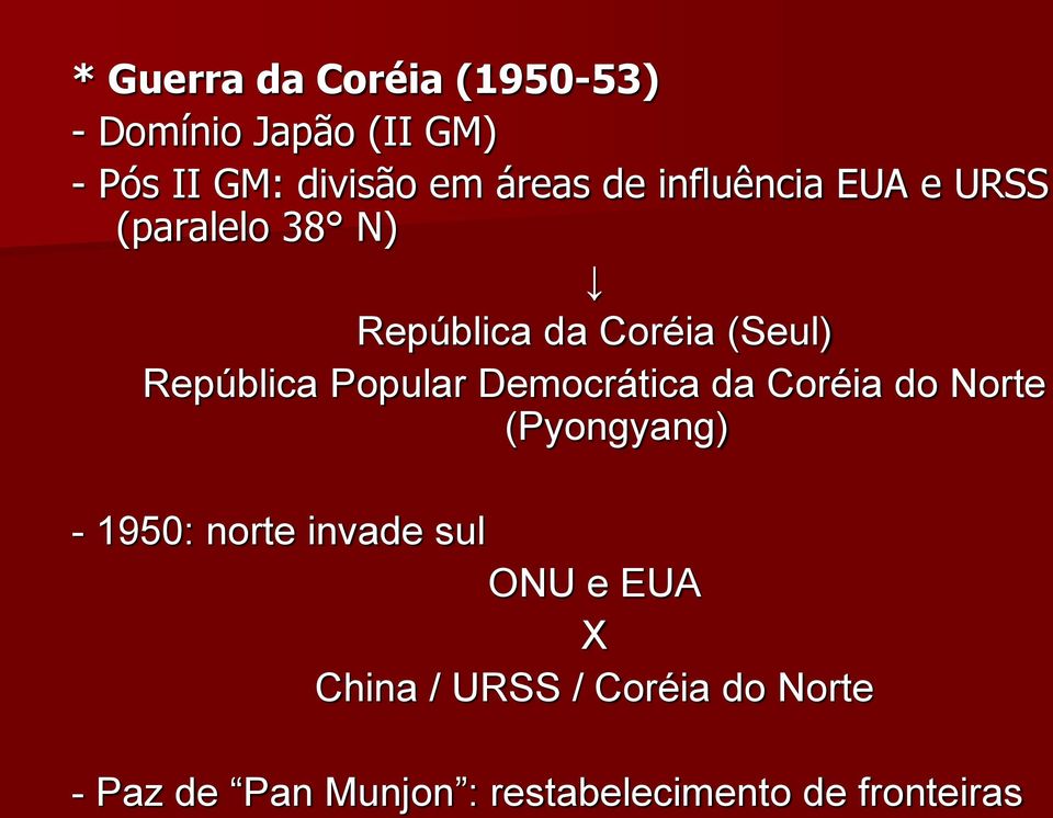 Popular Democrática da Coréia do Norte (Pyongyang) - 1950: norte invade sul ONU e