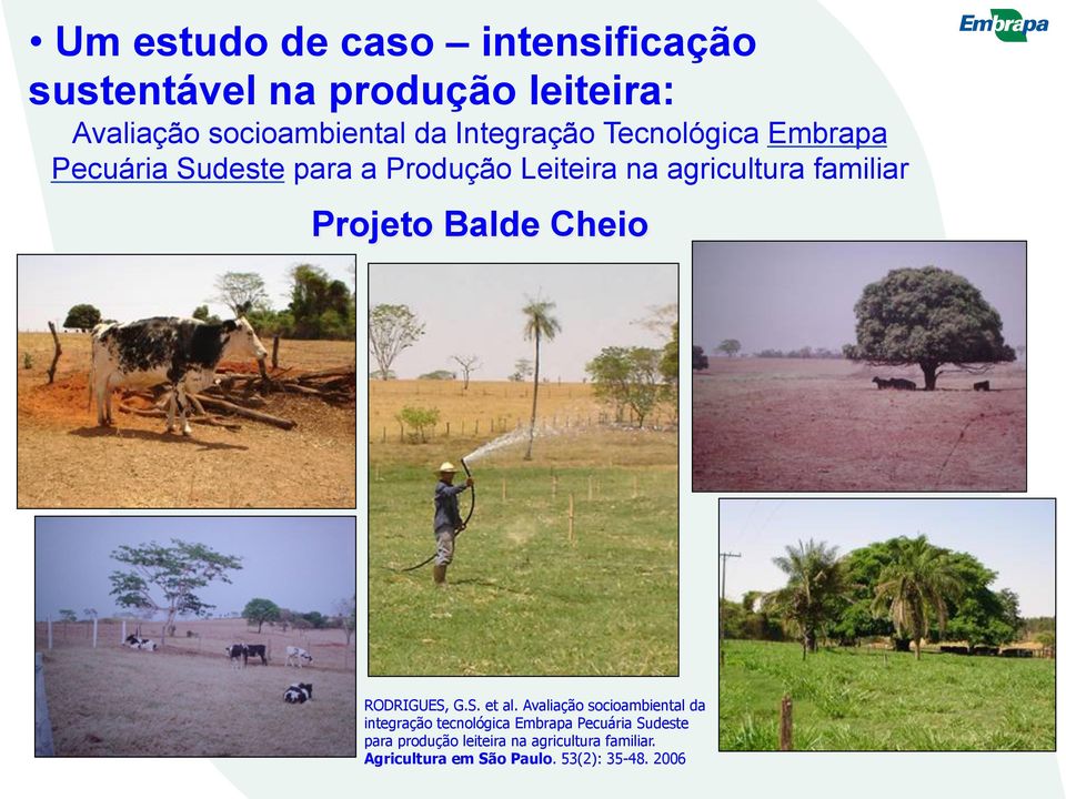 Projeto Balde Cheio RODRIGUES, G.S. et al.