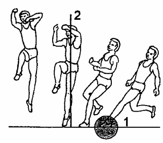 RECEPÇÃO VÔO CHAMADA CORRIDA DE BALANÇO Na fase de corrida de balanço o saltador acelera e prepara-se para a chamada.