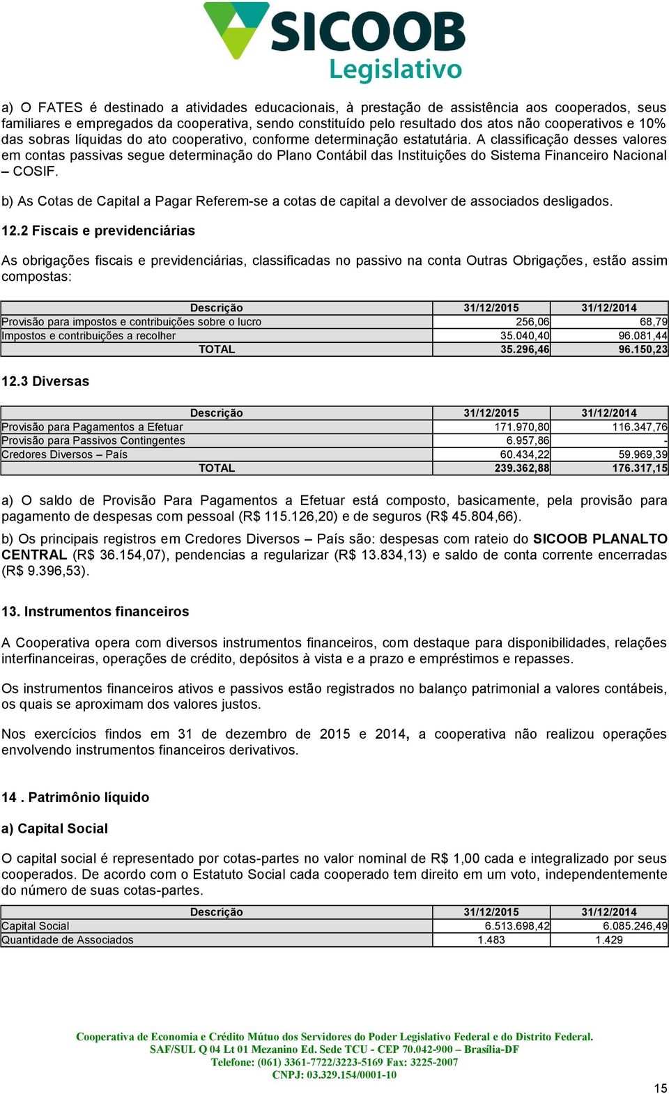 A classificação desses valores em contas passivas segue determinação do Plano Contábil das Instituições do Sistema Financeiro Nacional COSIF.