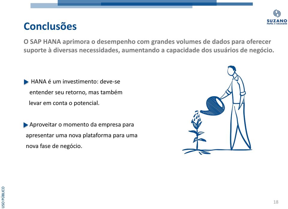 HANA é um investimento: deve-se entender seu retorno, mas também levar em conta o