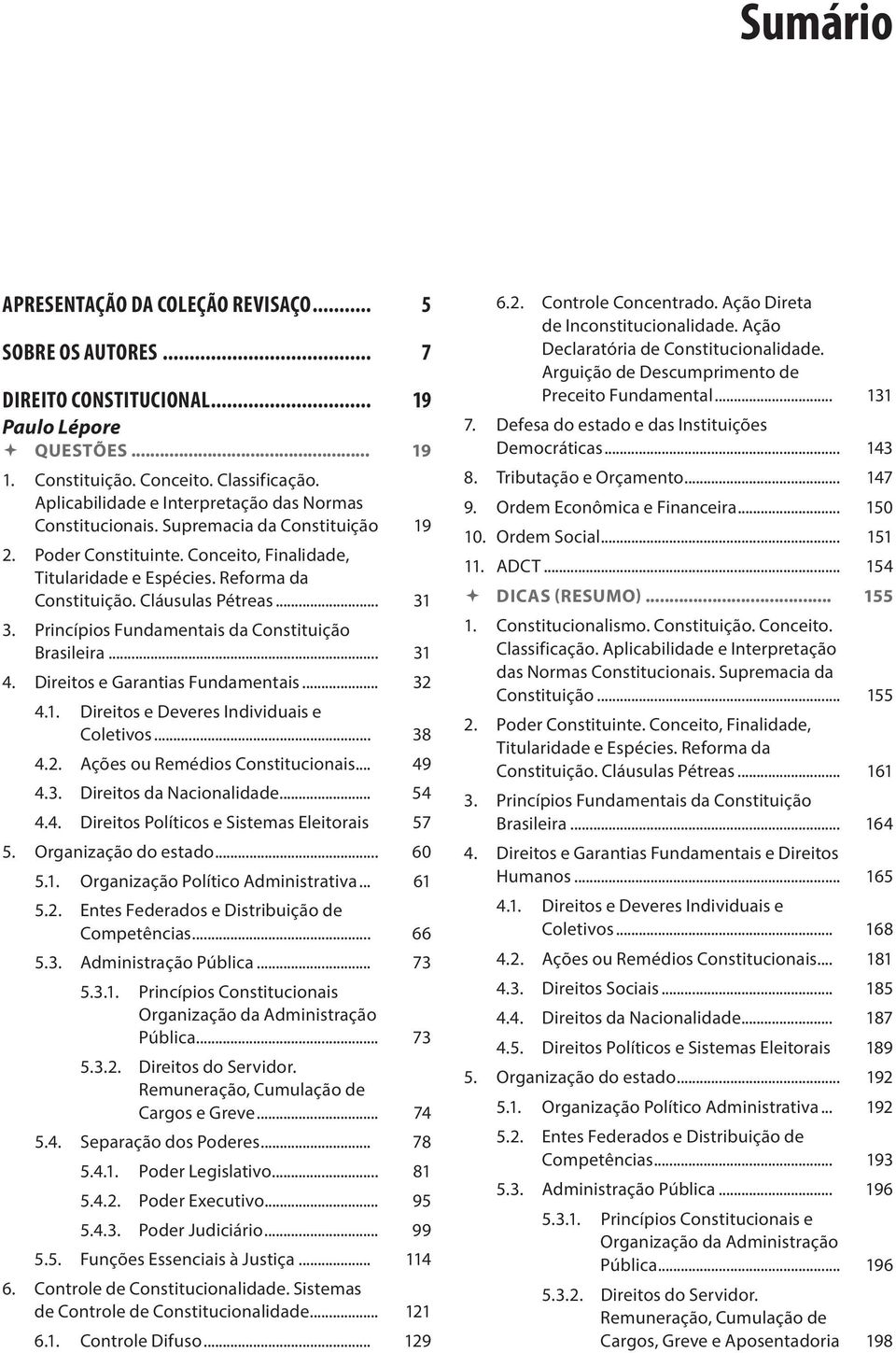 Cláusulas Pétreas... 31 3. Princípios Fundamentais da Constituição Brasileira... 31 4. Direitos e Garantias Fundamentais... 32 4.1. Direitos e Deveres Individuais e Coletivos... 38 4.2. Ações ou Remédios Constitucionais.