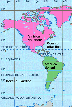 Veja o continente das Américas na ilustração abaixo. AMÉRICA LATINA é à parte do continente americano que foi colonizado pelos portugueses e espanhóis.