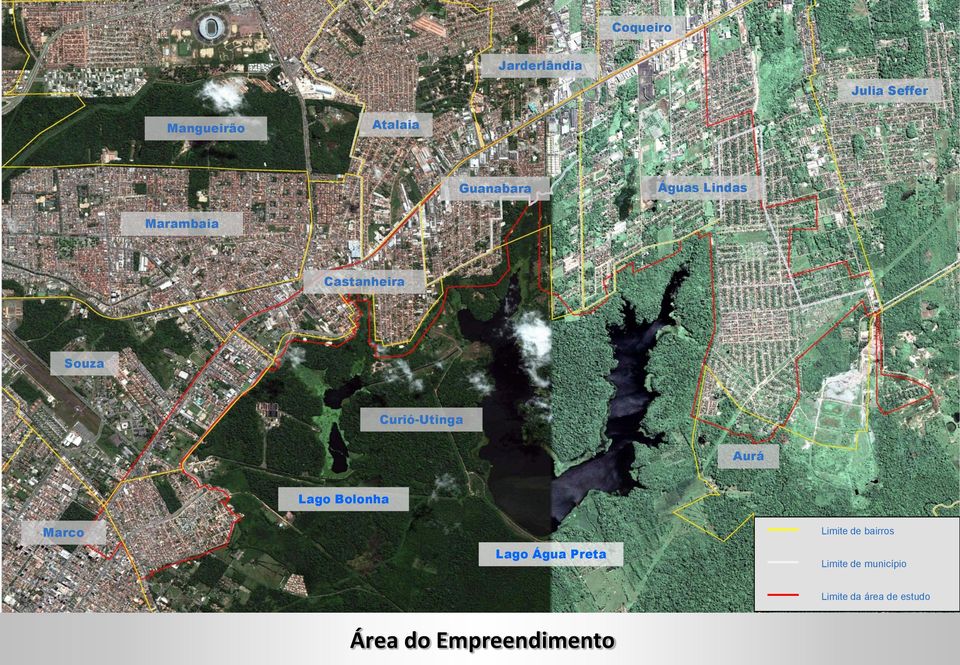 Curió-Utinga Aurá Lago Bolonha Marco Limite de bairros Lago