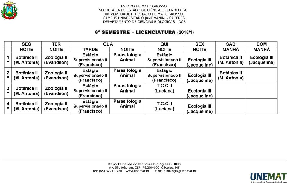 Zoologia II Zoologia II Zoologia II I I I Parasitologia Parasitologia