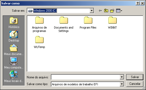 IMPRESSÃO 47 PARA EXPORTAR (OU FAZER BACKUP) UMA PREDEFINIÇÃO PARA UM DISCO RÍGIDO 1 Windows 2000: Clique em Iniciar, selecione Configurações e, em seguida, Impressoras.