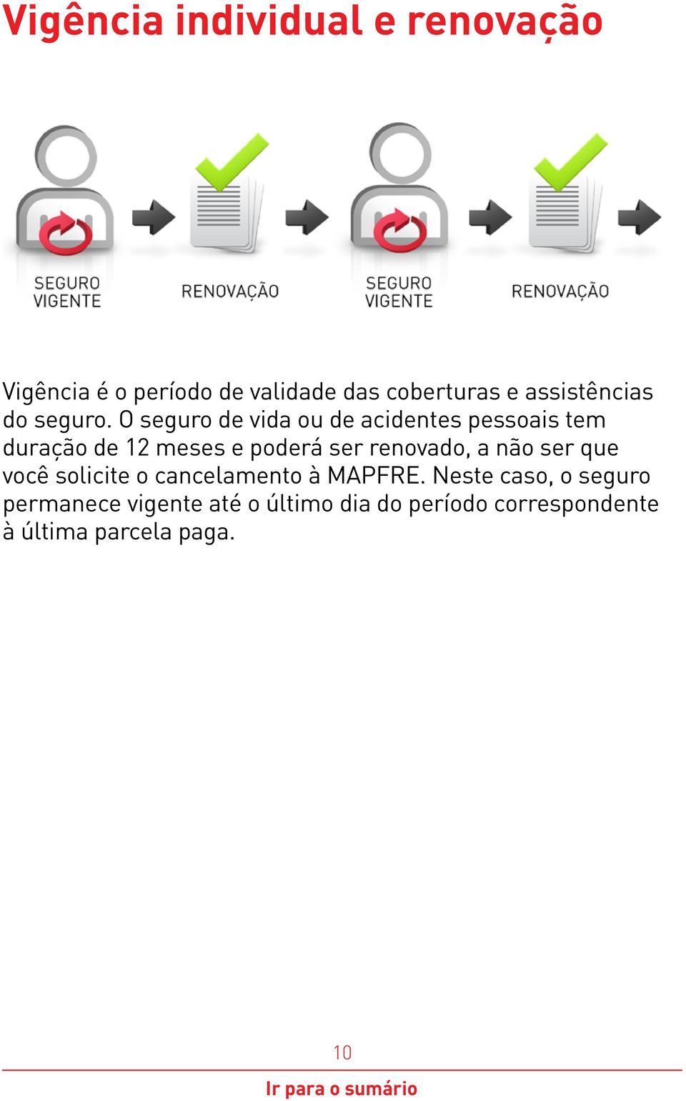 O seguro de vida ou de acidentes pessoais tem duração de 12 meses e poderá ser renovado,