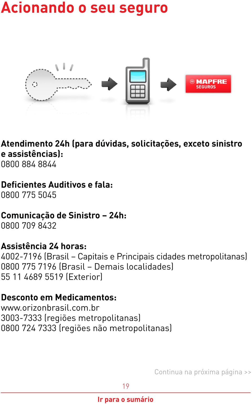 Principais cidades metropolitanas) 0800 775 7196 (Brasil Demais localidades) 55 11 4689 5519 (Exterior) Desconto em Medicamentos: