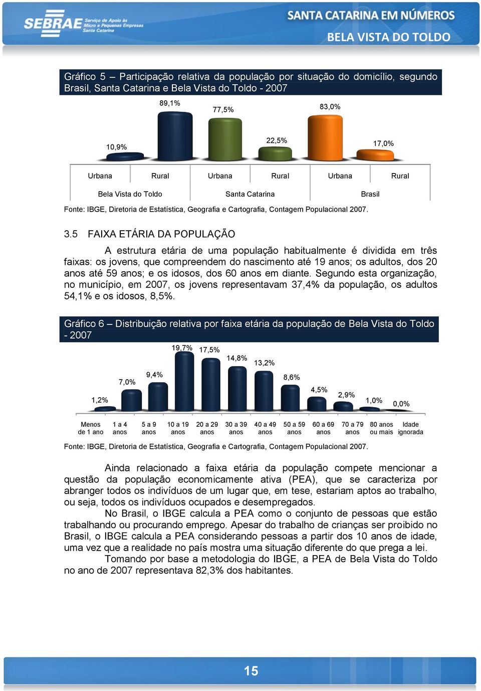 5 FAIXA ETÁRIA DA POPULAÇÃO A estrutura etária de uma população habitualmente é dividida em três faixas: os jovens, que compreendem do nascimento até 19 anos; os adultos, dos 20 anos até 59 anos; e