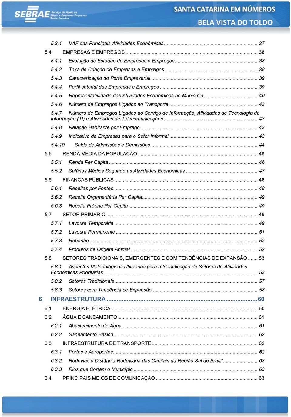 .. 43 5.4.8 Relação Habitante por Emprego... 43 5.4.9 Indicativo de Empresas para o Setor Informal... 43 5.4.10 Saldo de Admissões e Demissões... 44 5.5 RENDA MÉDIA DA POPULAÇÃO... 46 5.5.1 Renda Per Capita.