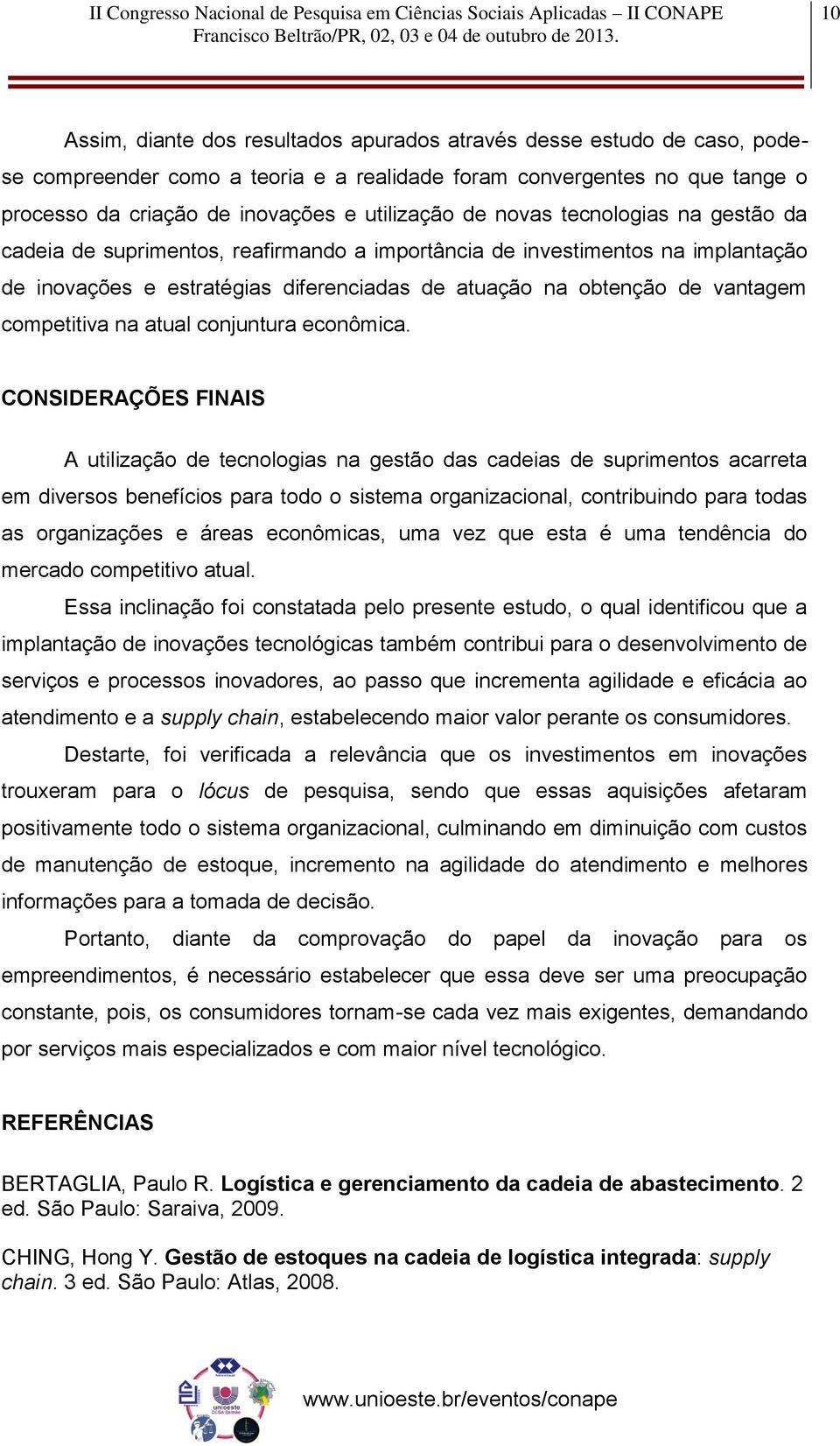 competitiva na atual conjuntura econômica.