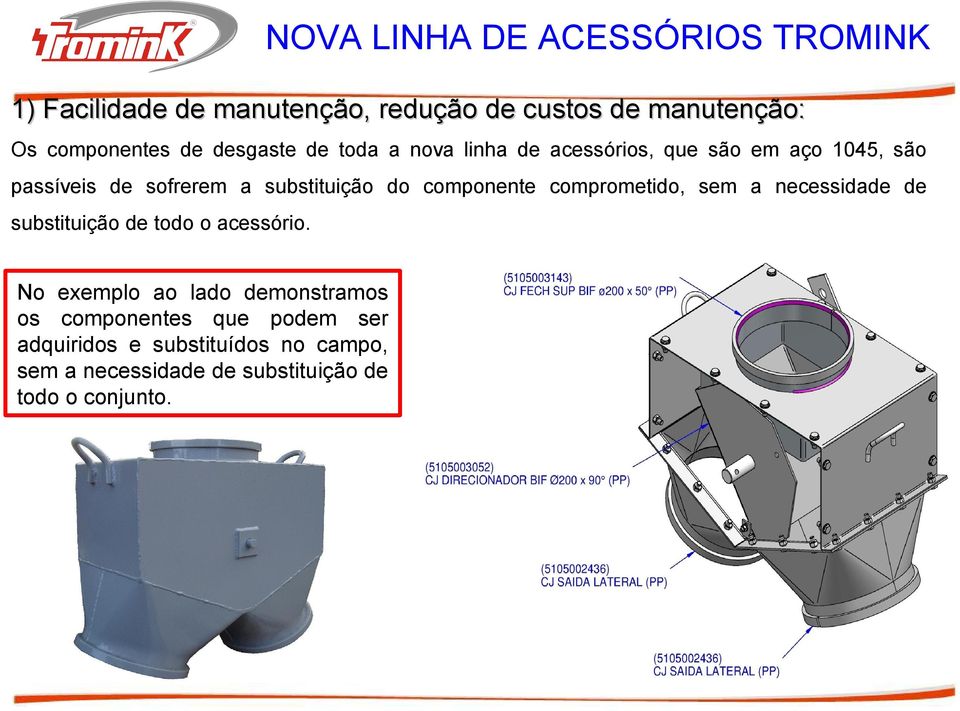 comprometido, sem a necessidade de substituição de todo o acessório.