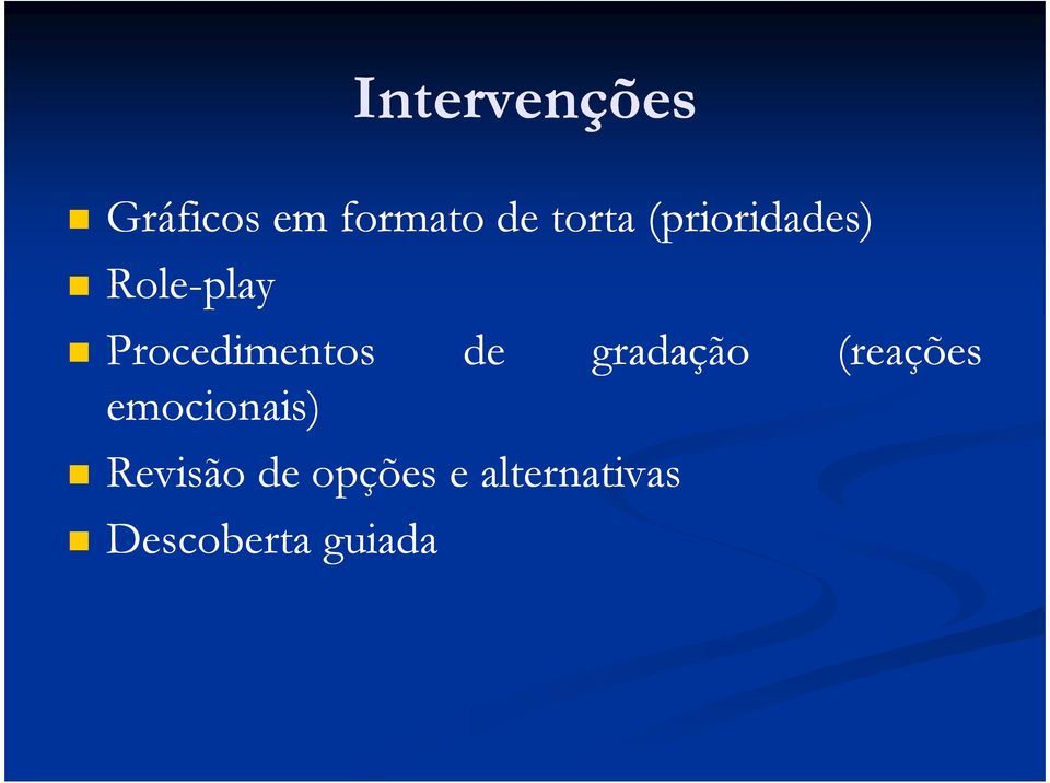 Procedimentos de gradação (reações