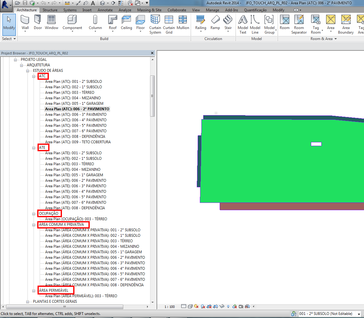 Figura 2: Classes de areas plans