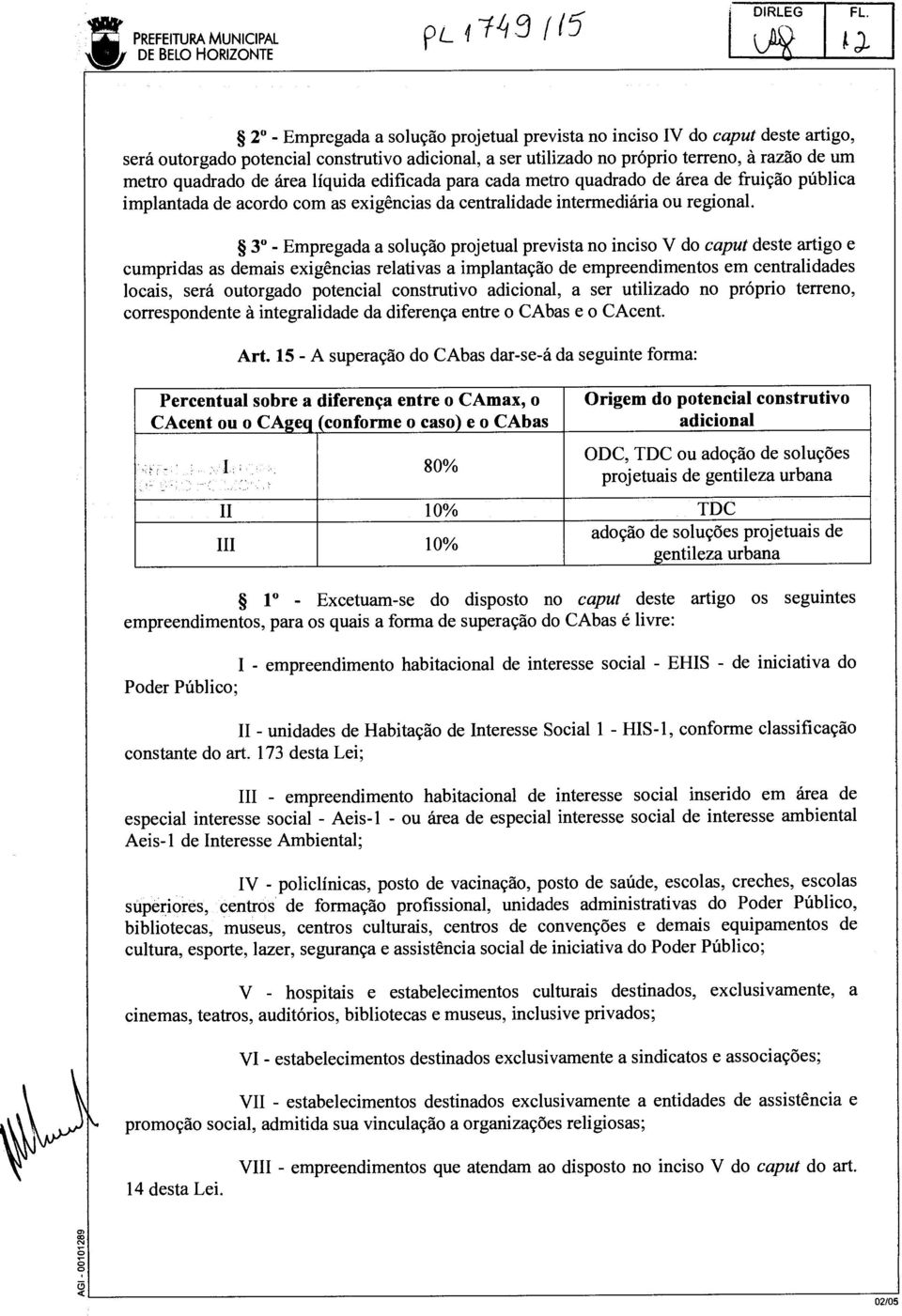 3 - Empregada a solução projetual prevista no inciso V do caput deste artigo e cumpridas as demais exigências relativas a implantação de empreendimentos em centralidades locais, será outorgado