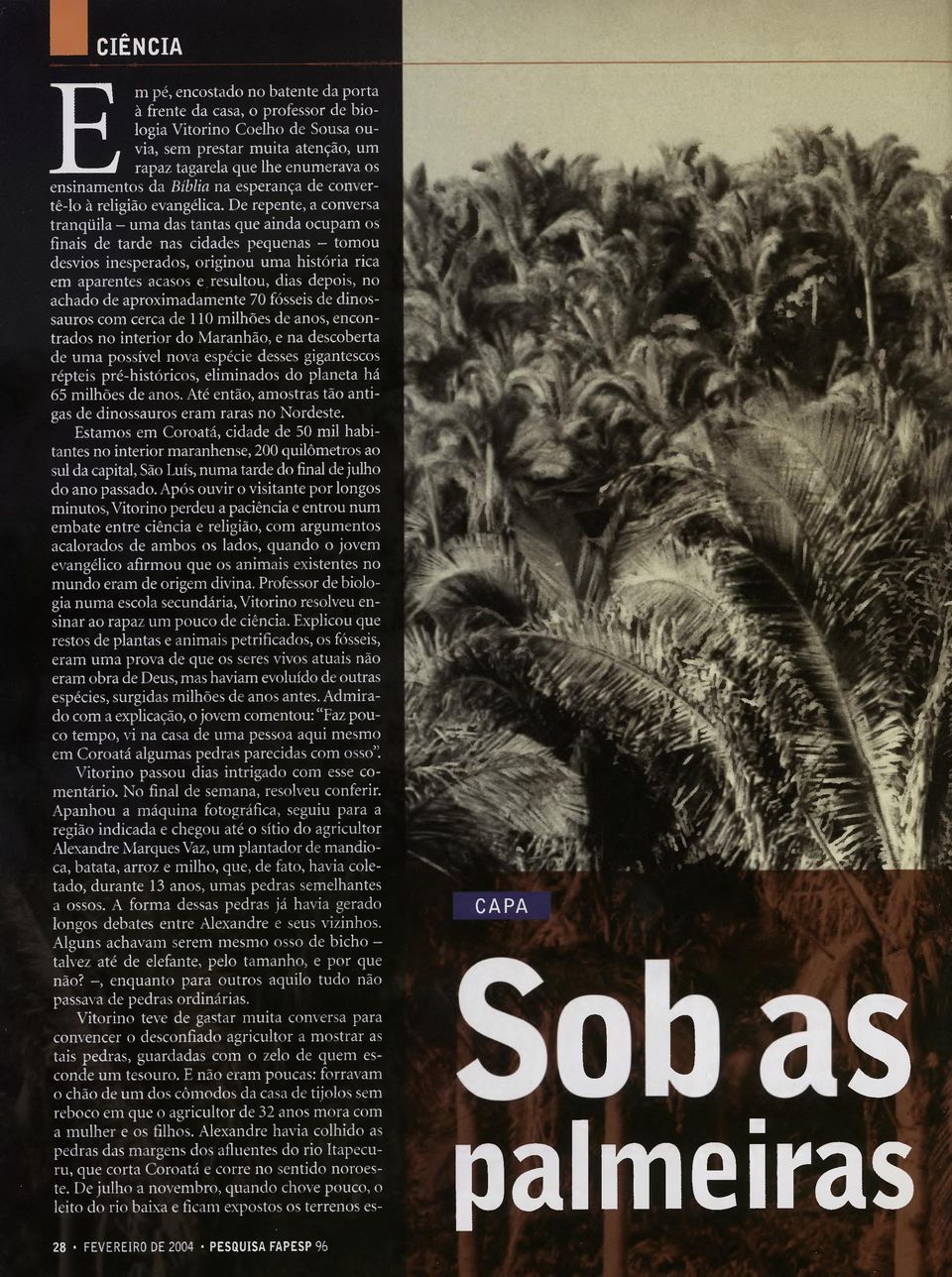 De repente, a conversa tranqüila - uma das tantas que ainda ocupam os finais de tarde nas cidades pequenas - tomou desvios inesperados, originou uma história rica em aparentes acasos e resultou, dias