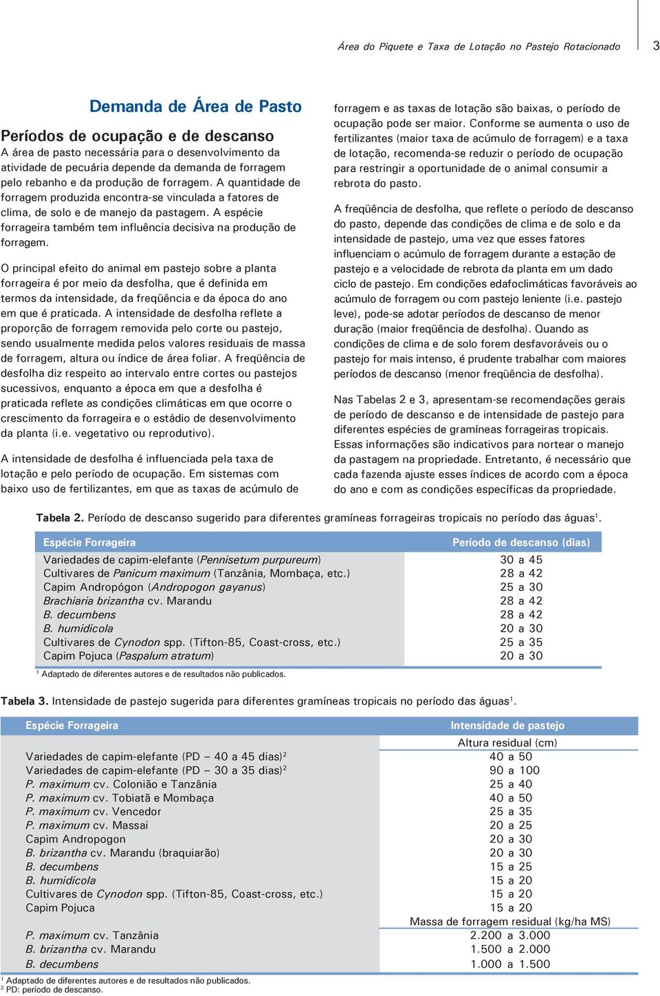 A espécie forrageira também tem influência decisiva na produção de forragem.