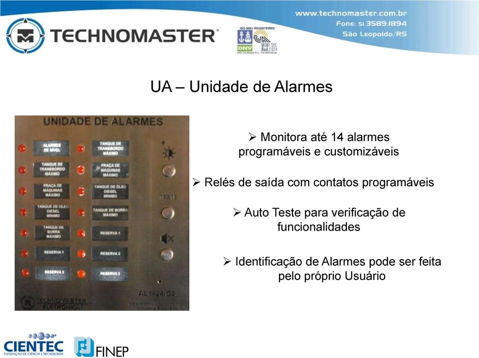 contatos programáveis Auto Teste para verificação de