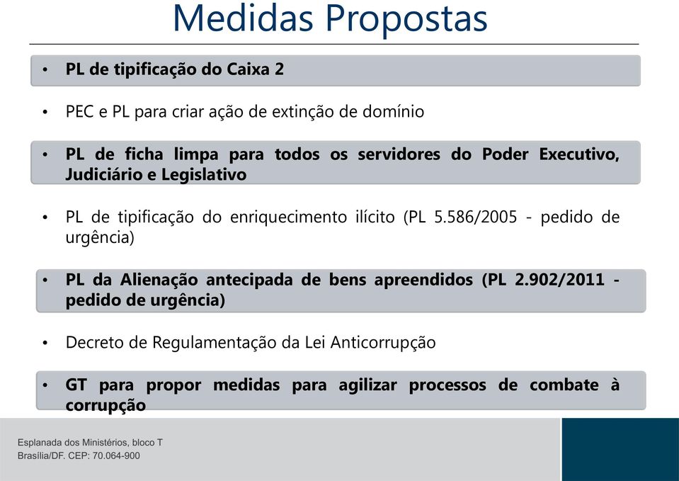 (PL 5.586/2005 - pedido de urgência) PL da Alienação antecipada de bens apreendidos (PL 2.